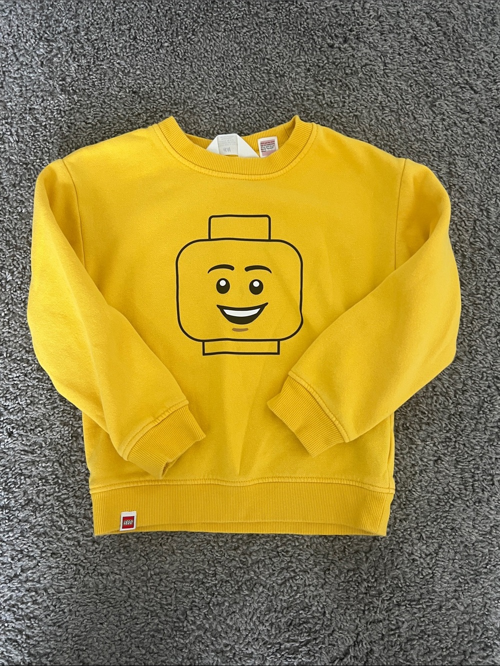 Lego Yellow Crewneck Sweatshirt with Minifigure Face